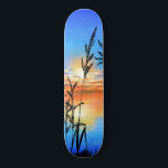 Beautiful Lake Sunset - Mirror - Original Painting Skateboard<br><div class="desc">Beautiful Lake Sunset - Mirror - Original Painting Art - Choose / Add Your Unique Text / Name / Color - Make Your Special Gift - Resize and move or remove and add elements / text with customization tool ! Painting and Design by MIGNED. Please see my other projects /...</div>