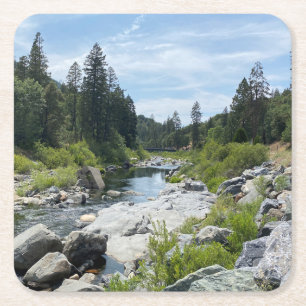 Beautiful Lake Tahoe Scenery Square Paper Coaster