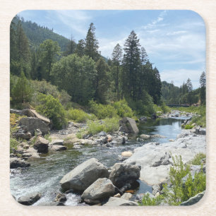 Beautiful Lake Tahoe Scenery Square Paper Coaster