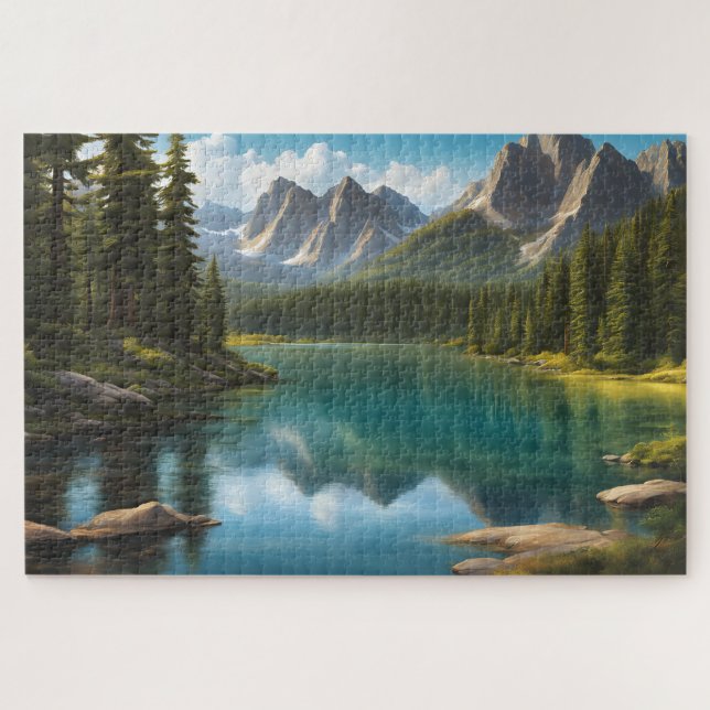 Beautiful Lake with Reflections Jigsaw Puzzle (Horizontal)