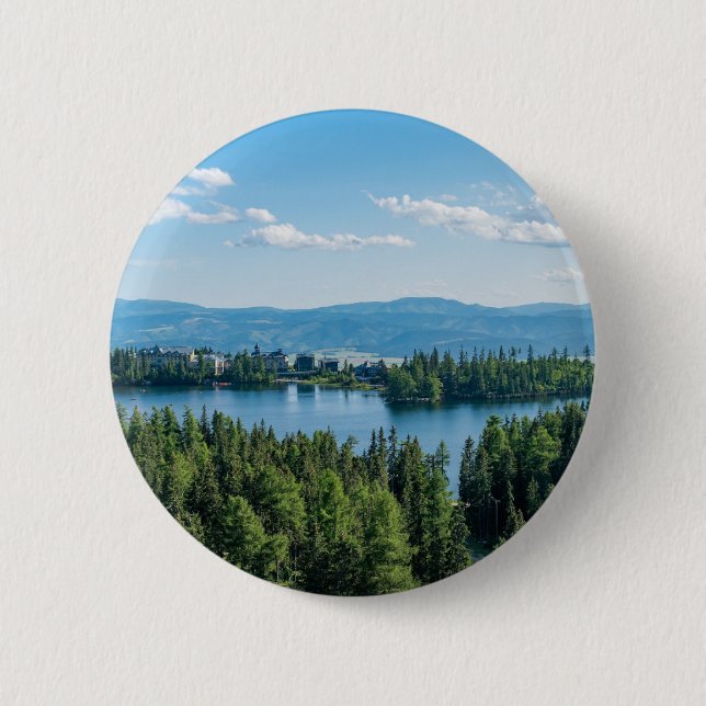 Beautiful Lake With Trees 6 Cm Round Badge (Front)