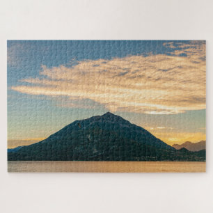Beautiful landscape of Lake Como at sunset, Italy Jigsaw Puzzle