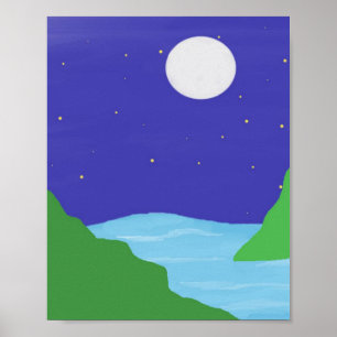 beautiful landscape painting art poster