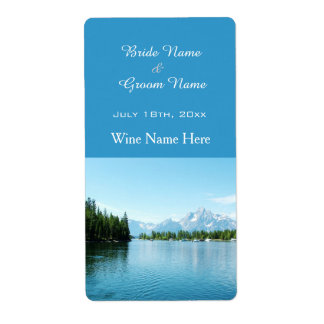 beautiful landscape picture wedding wine labels.