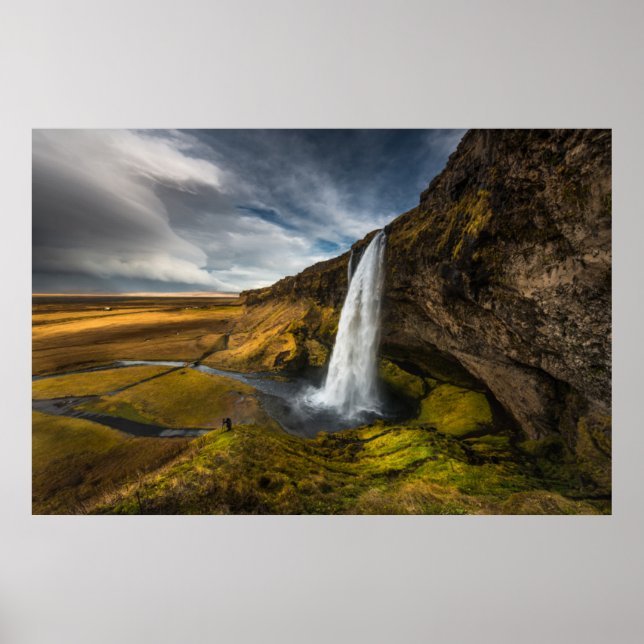 Beautiful Landscape View of Seljalandsfoss Poster (Front)