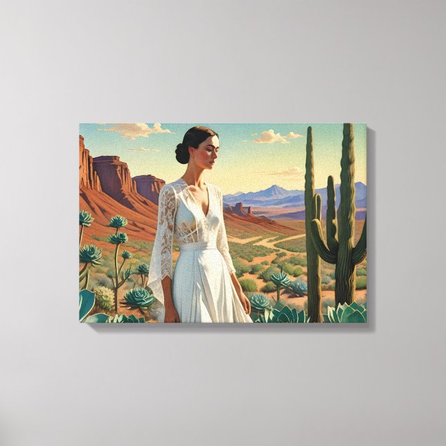 Beautiful Landscape with a Woman Spiritual Art Canvas Print (Front)