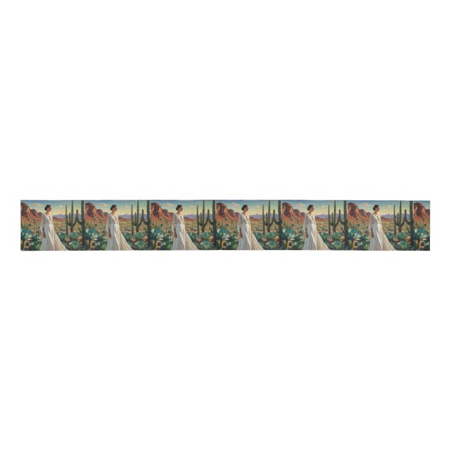 Beautiful Landscape with a Woman Spiritual Art Grosgrain Ribbon (Front)