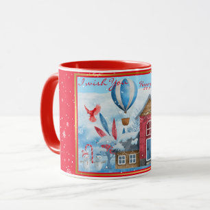 Beautiful Landscape With Snowman Customise Mug