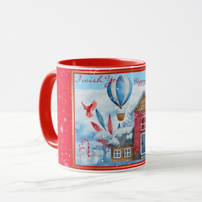 Beautiful Landscape With Snowman Customise Mug (Front Left)