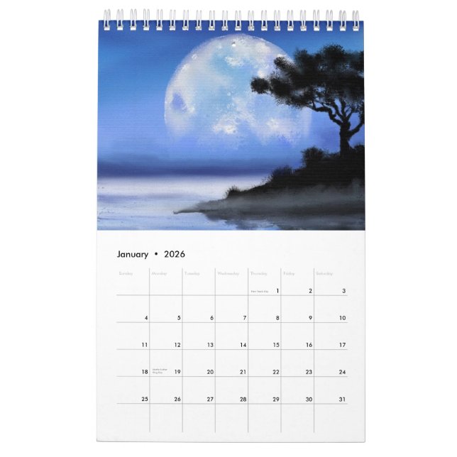 Beautiful Landscapes - Watercolor Painting Art Calendar (Jan 2026)