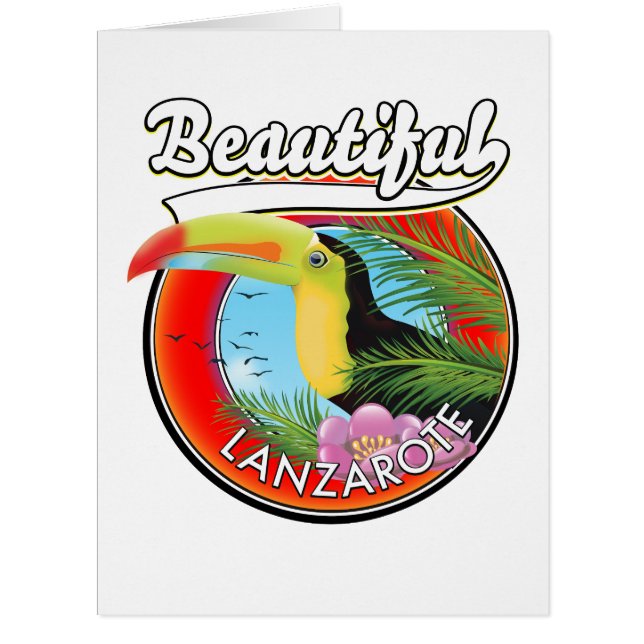 Beautiful Lanzarote travel patch. Postcard (Front)