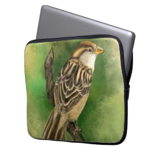 Beautiful Laptop Sleeve Little Sparrow - Green