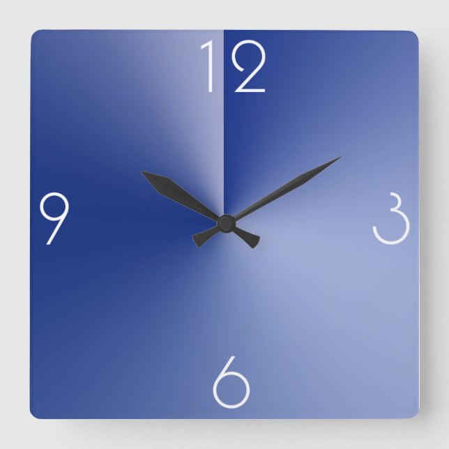 Beautiful Large Blue Square Wall Clock (Front)