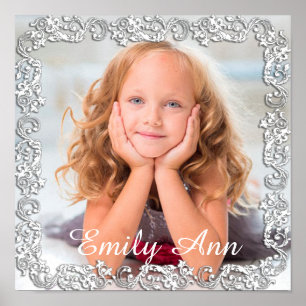 Beautiful Large Photo Poster with Script Border