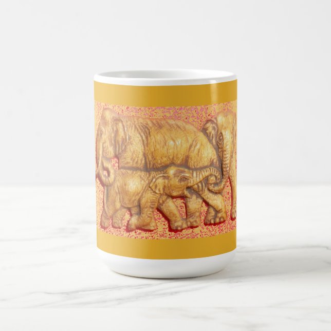 Beautiful Latest Cool Elephant Family Magic Mug (Center)