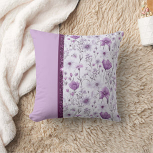 Beautiful lavender and pink floral cushion