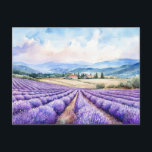Beautiful lavender fields art holiday postcard<br><div class="desc">Beautiful lavender fields art.</div>