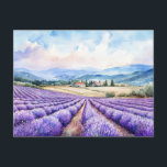 Beautiful lavender fields art holiday postcard<br><div class="desc">Beautiful lavender fields art.</div>