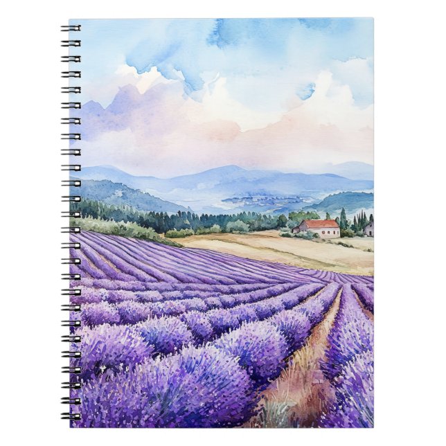 Beautiful lavender fields notebook (Front)