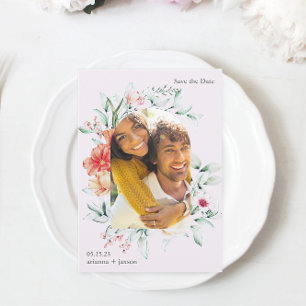 Beautiful Lavender Floral Arch Photo Wedding Save The Date