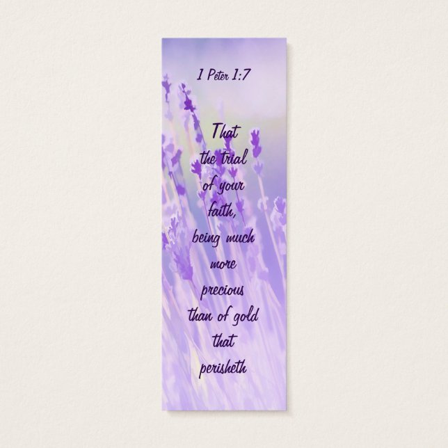 Beautiful Lavender Flower Field Bible Scripture (Back)
