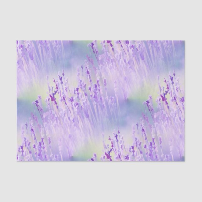 Beautiful Lavender Flower Field or meadow  Purple Tissue Paper (Front)