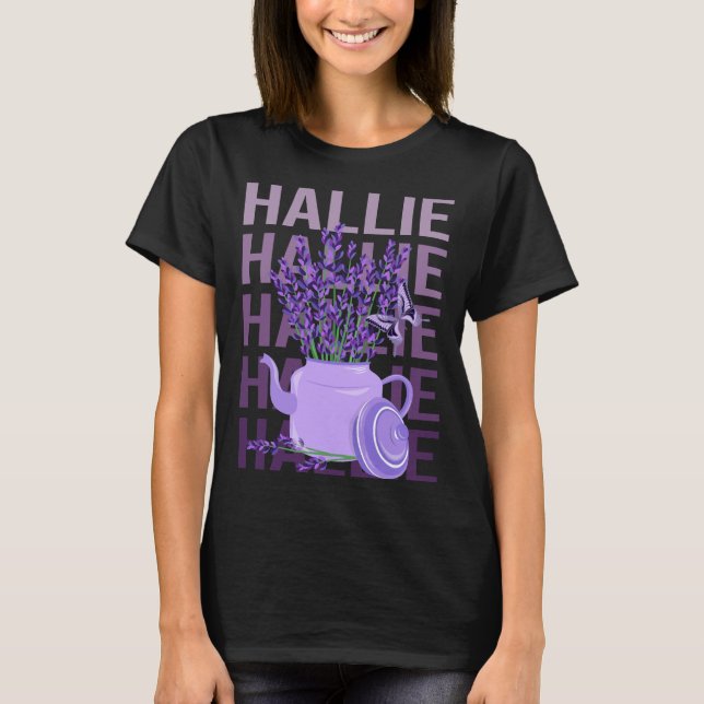 Beautiful Lavender - Hallie Name T-Shirt (Front)