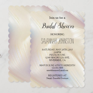 Beautiful Lavender Ivory Pearl Wedding Invitation