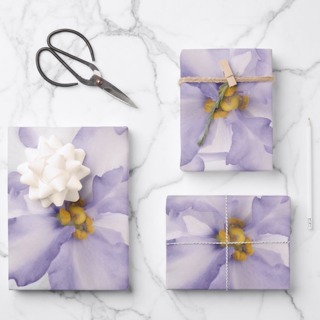 Beautiful Lavender Orchid Wrapping Paper Sheet (Front)