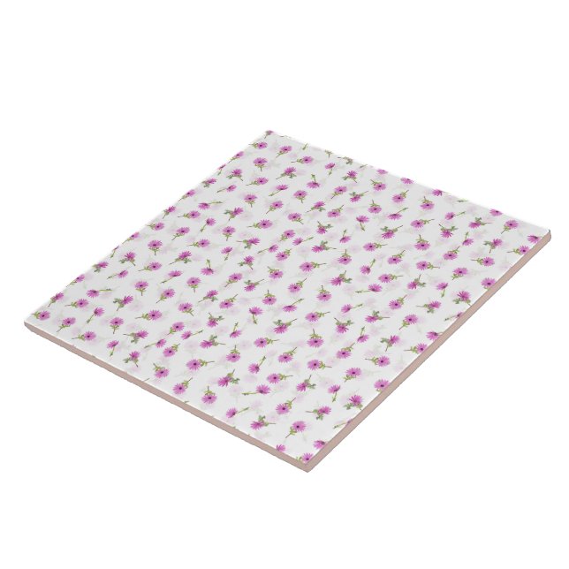 Beautiful Lavender Purple Daisy Flower Design Tile (Side)