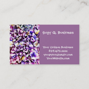 Beautiful Lavender Purple Hydrangea Flower Petals Business Card