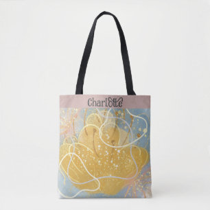 Beautiful layered watercolor flowers, Tote