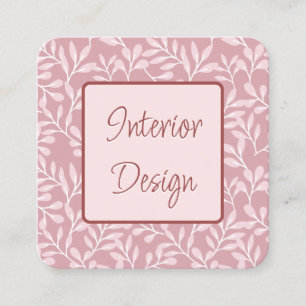Beautiful Leaf Beigh Design  Square Business Card