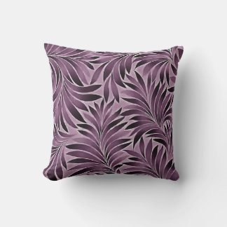 Beautiful Leaves in Aubergine Purple Cushion