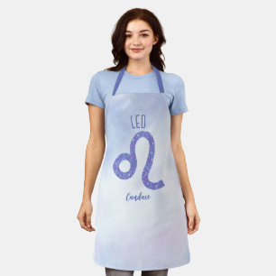 Beautiful Leo Astrology Sign Personalised Purple Apron