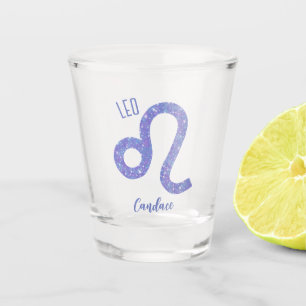 Beautiful Leo Astrology Sign Personalized Birthday Shot Glass