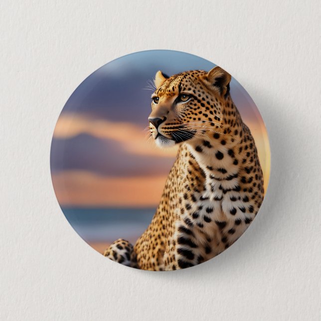 Beautiful Leopard 6 Cm Round Badge (Front)