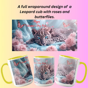 Beautiful leopard design for valentine's day mug
