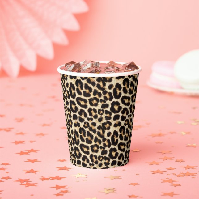 Beautiful Leopard Fur | Faux Fur Pattern Paper Cups (Insitu)