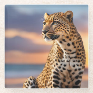 Beautiful Leopard Glass Coaster