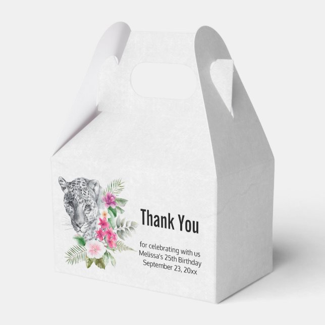 Beautiful Leopard Head Portrait in Watercolor Favour Box (Front Side)