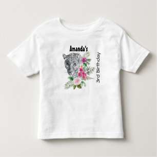 Beautiful Leopard Head Portrait in Watercolor Todd Toddler T-Shirt