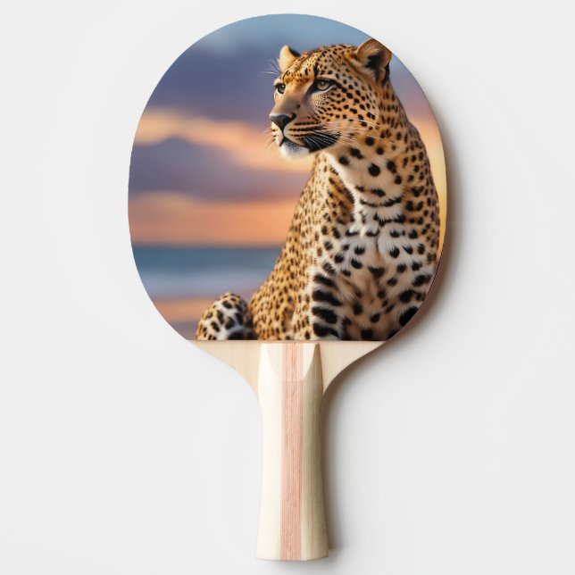 Beautiful Leopard Ping Pong Paddle (Front)