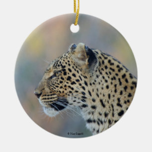 Beautiful Leopard Profile Ceramic Tree Decoration