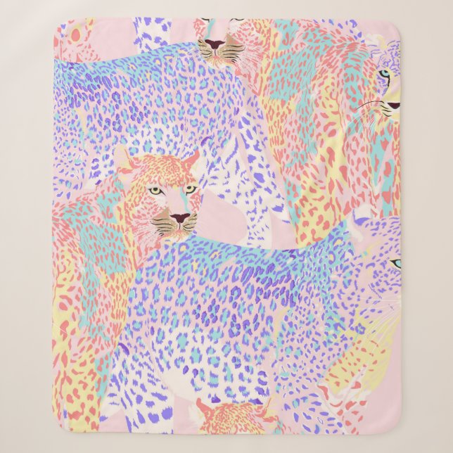 Beautiful Leopard Seamless Pattern illustration Ar Sherpa Blanket (Front)