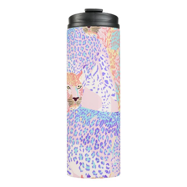 Beautiful Leopard Seamless Pattern illustration Ar Thermal Tumbler (Front)