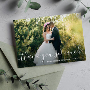 beautiful lettering wedding thank you photo