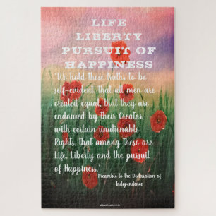 Beautiful Life, Liberty & Pursuit of Happiness Jigsaw Puzzle
