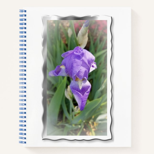 Beautiful Light Blue Iris Notebook (Front)
