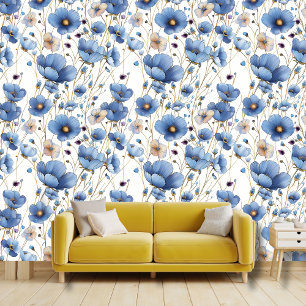 Beautiful light blue wildflower wallpaper